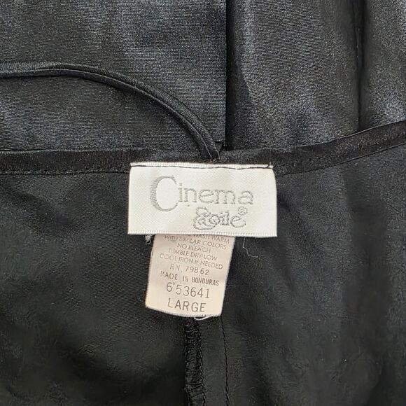 VTG 90s lingerie Now Modern Day LBD Lace Trim Strappy Midi Slip Dress Size Large - Picture 7 of 9